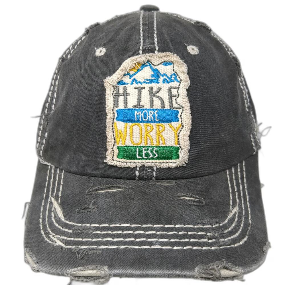 4350 District Baseball Cap Gray OSFM Hike More Worry Less Hiking Mountain Hat
